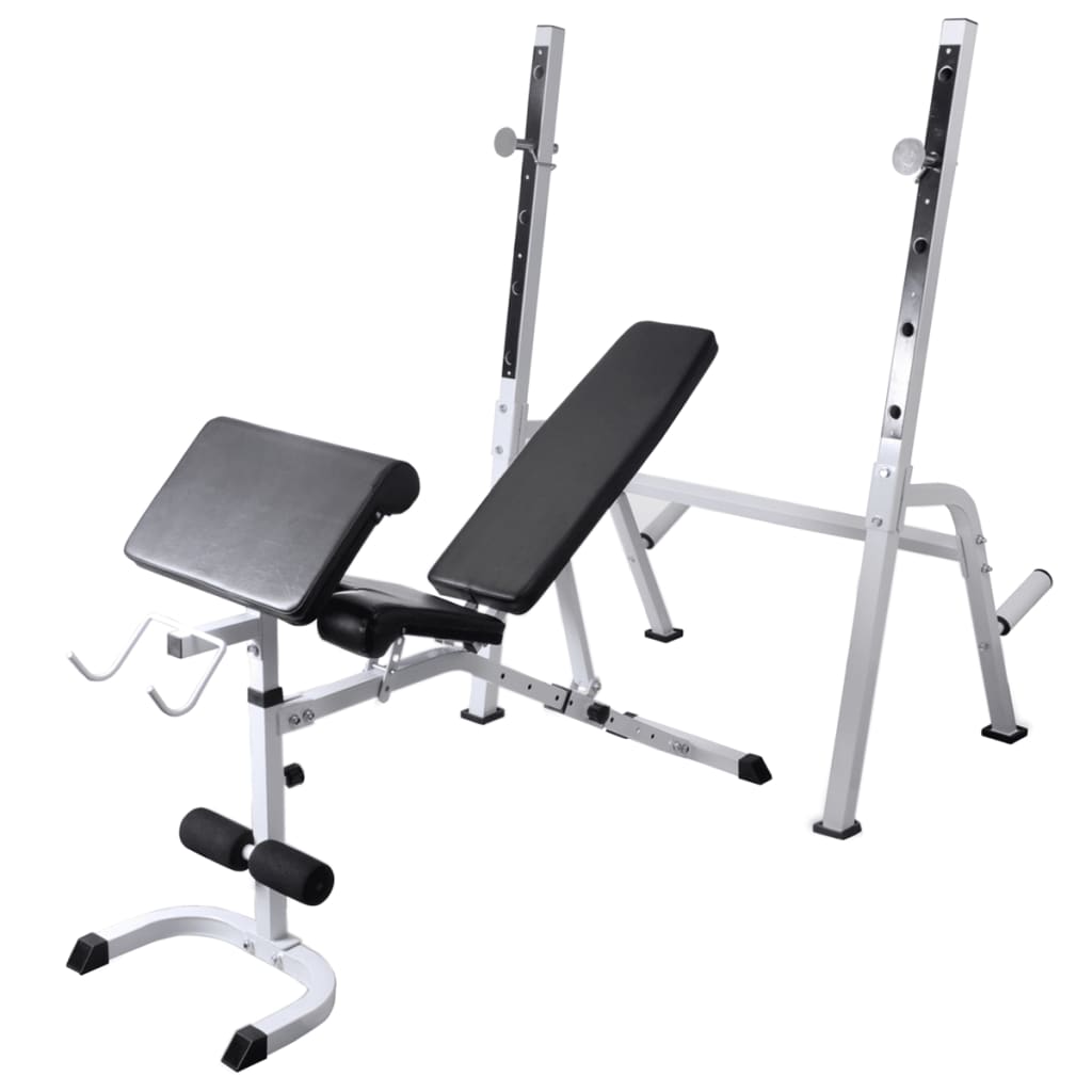 vidaXL Workout Bench with Weight Rack, Barbell and Dumbbell Set 90 kg 2