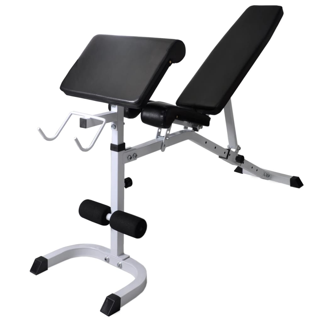 vidaXL Workout Bench with Weight Rack, Barbell and Dumbbell Set 90 kg 5