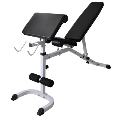 vidaXL Workout Bench with Weight Rack, Barbell and Dumbbell Set 90 kg 5