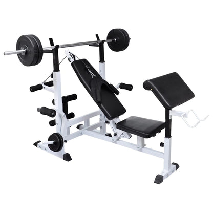 vidaXL Weight Bench with Weight Rack, Barbell and Dumbbell Set 90 kg 2