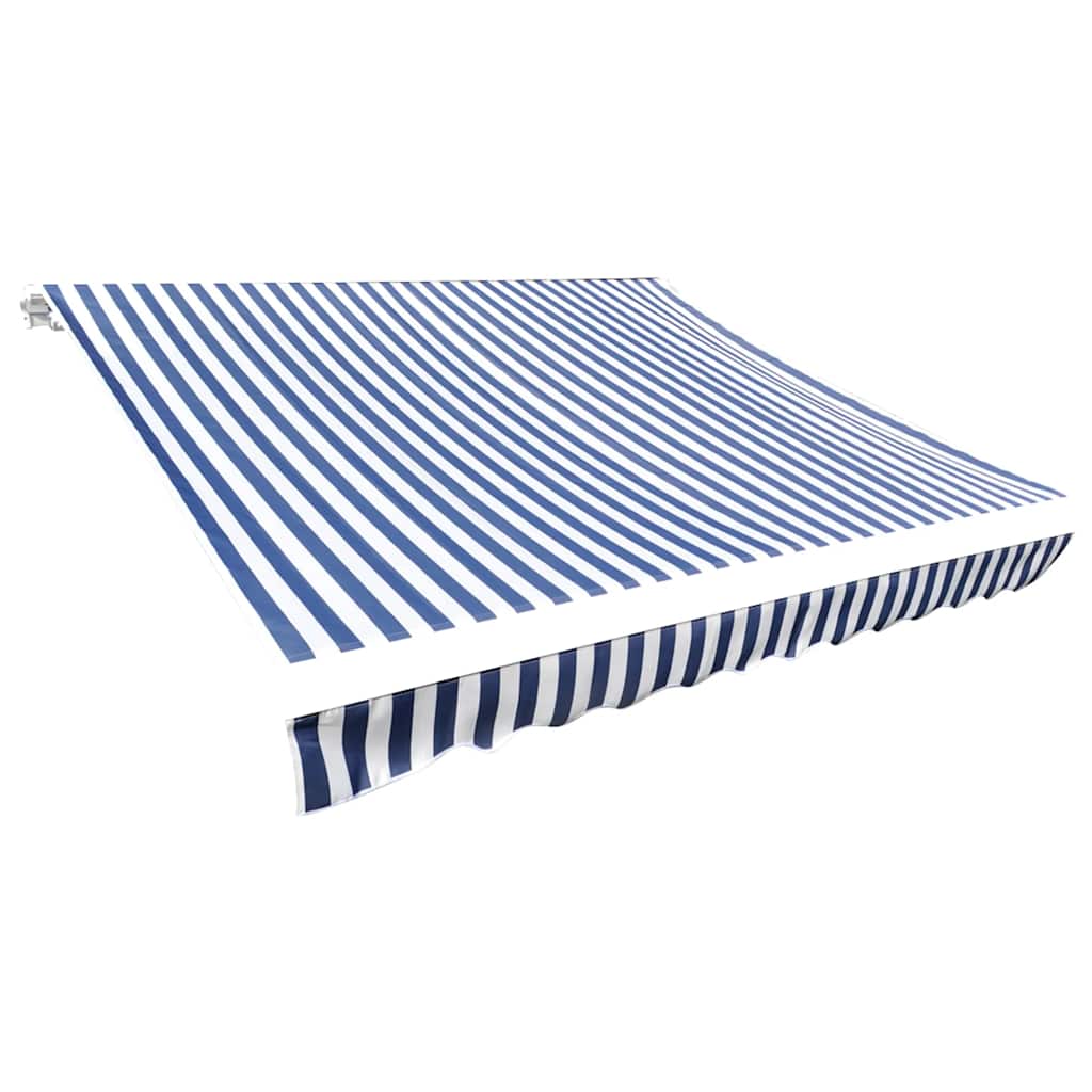 Awning Replacement Fabric 450x300 cm Polyester Drop 3 m Width 4.5 m Blue and white