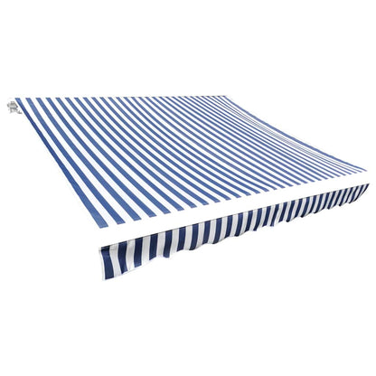 Awning Replacement Fabric 450x300 cm Polyester Drop 3 m Width 4.5 m Blue and white