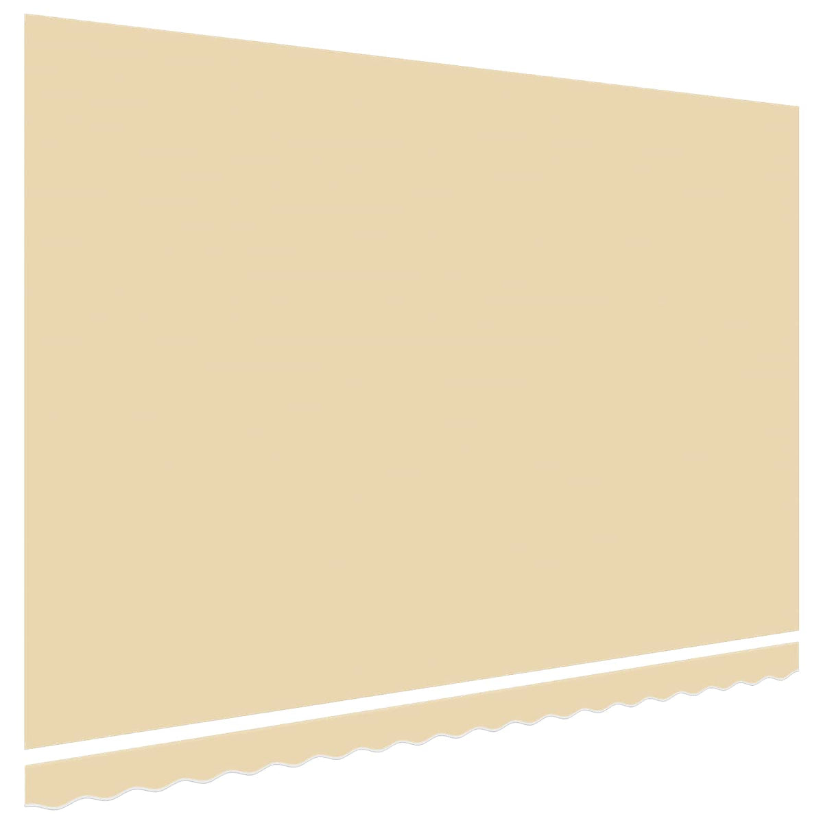 Awning Replacement Fabric 450x300 cm Polyester Drop 3 m Width 4.5 m Cream