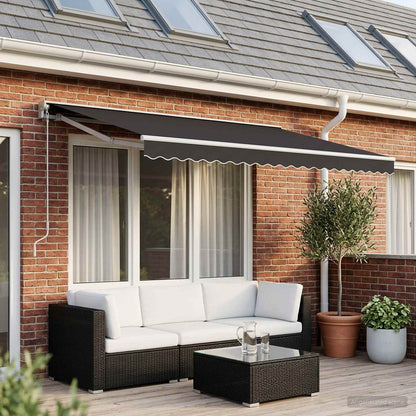 Awning Replacement Fabric 600x300 cm Polyester Drop 3 m Width 6 m Anthracite