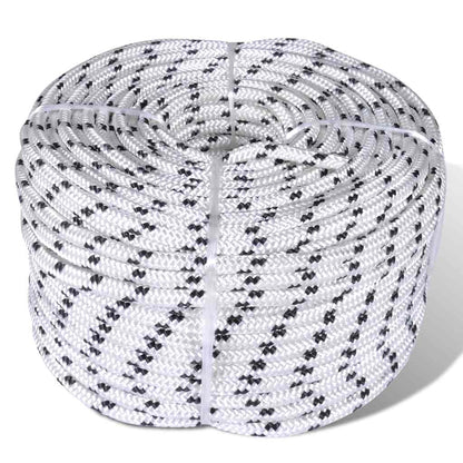 Braided Boat Rope Polyester White Length 250 m 10 mm