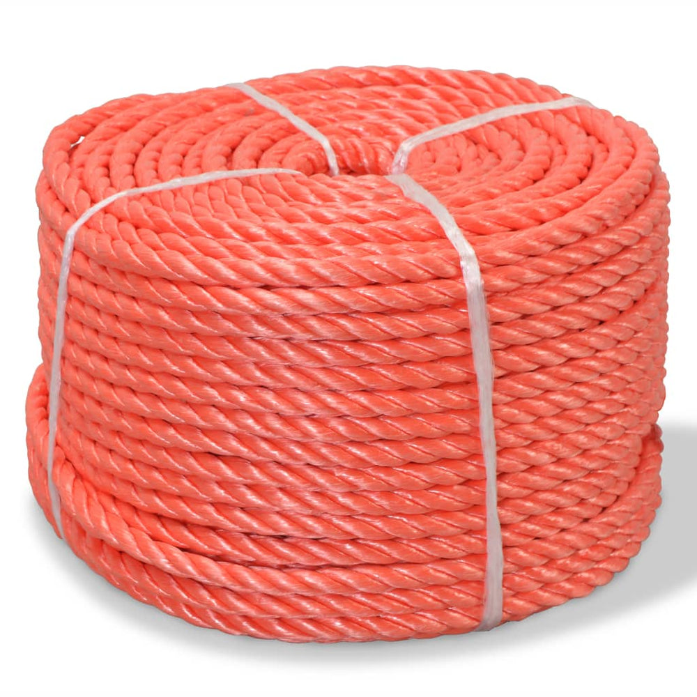 vidaXL Twisted Rope Polypropylene Orange Length 500 m