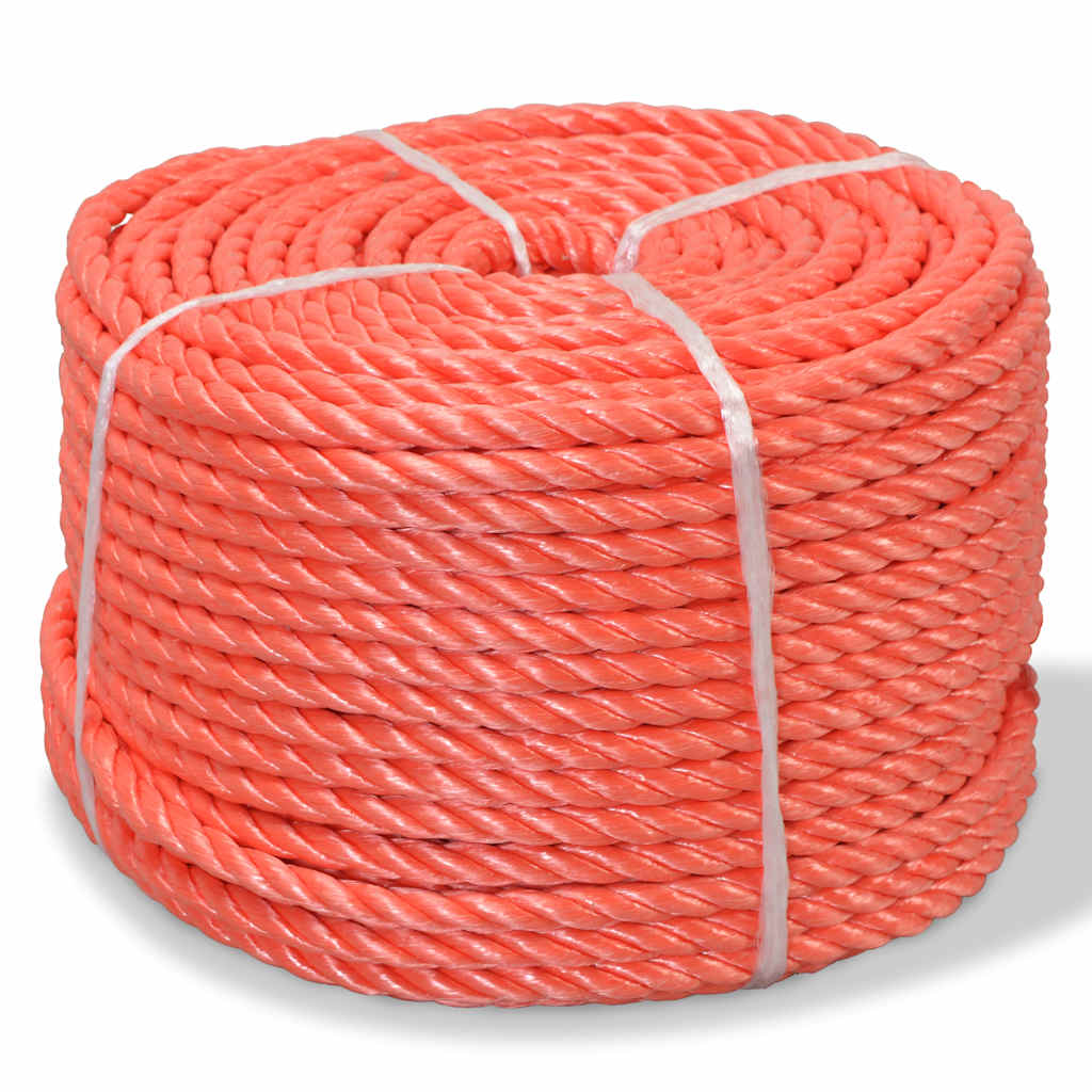 Twisted Rope Polypropylene Orange Length 500 m 8 mm