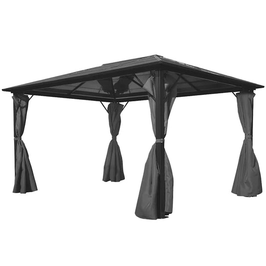 44890 vidaXL Gazebo with Curtain Anthracite Aluminium 400x300 cm 1