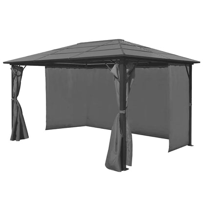 44890 vidaXL Gazebo with Curtain Anthracite Aluminium 400x300 cm 2