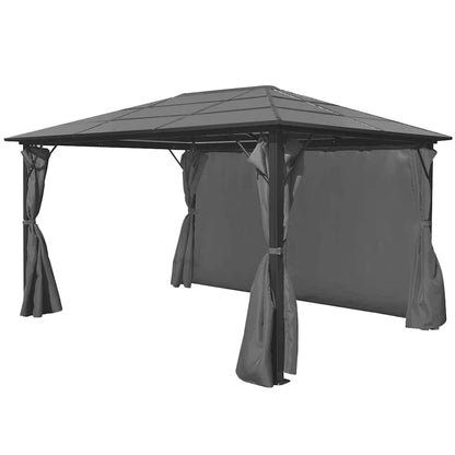 44890 vidaXL Gazebo with Curtain Anthracite Aluminium 400x300 cm 3