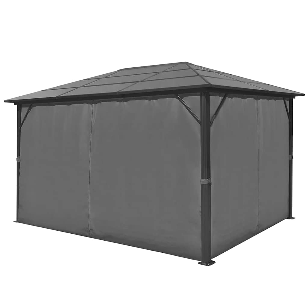 44890 vidaXL Gazebo with Curtain Anthracite Aluminium 400x300 cm 4