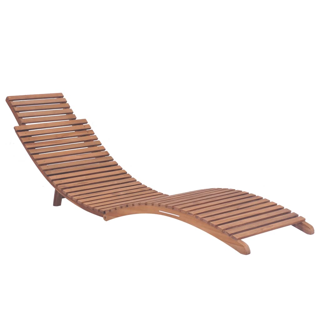 vidaXL Folding Sun Lounger Solid Teak Wood