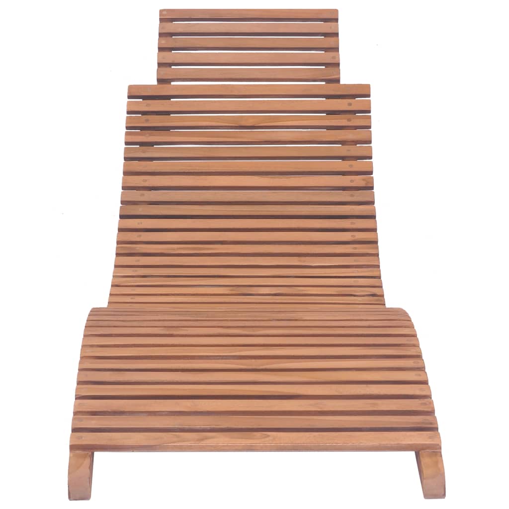 vidaXL Folding Sun Lounger Solid Teak Wood