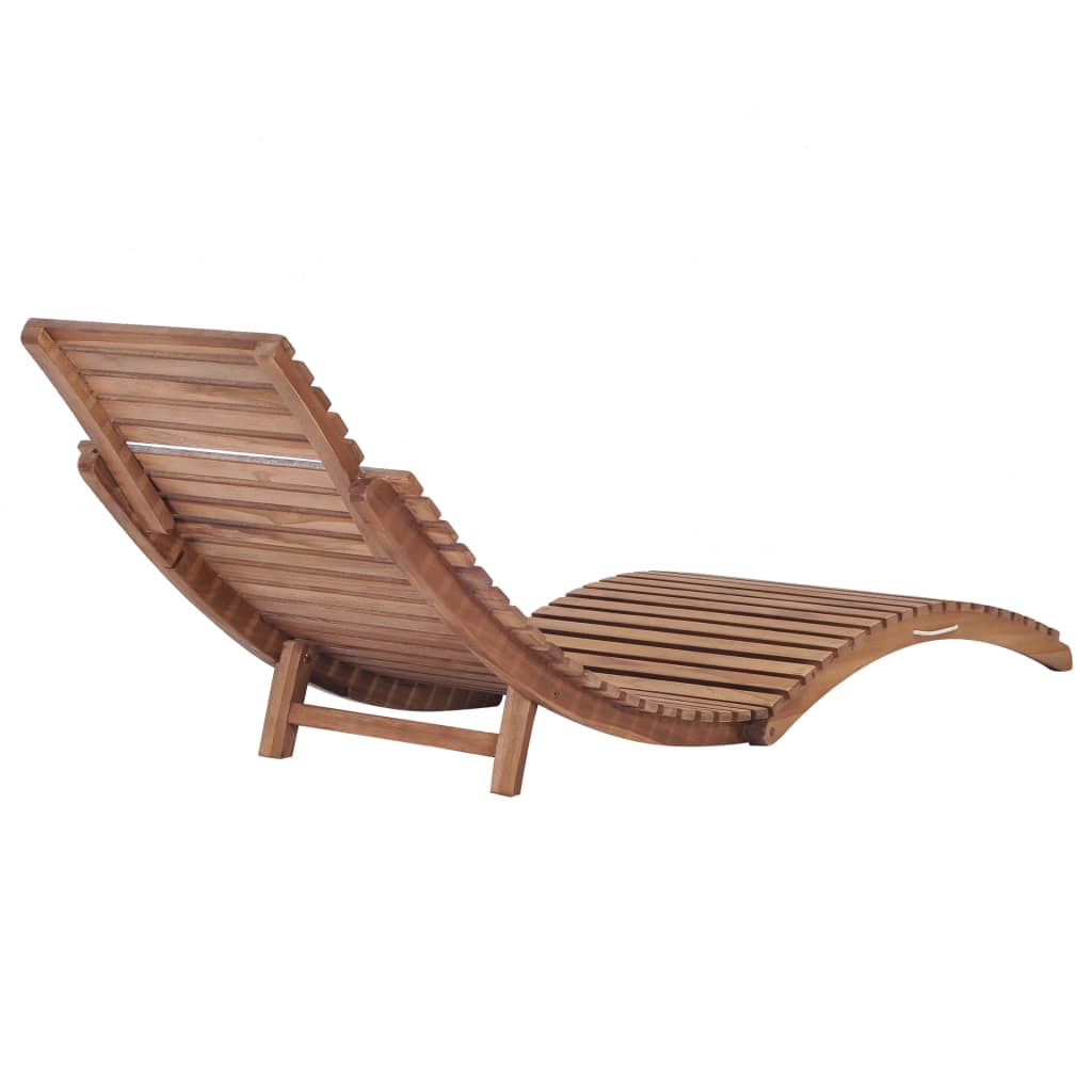 vidaXL Folding Sun Lounger Solid Teak Wood