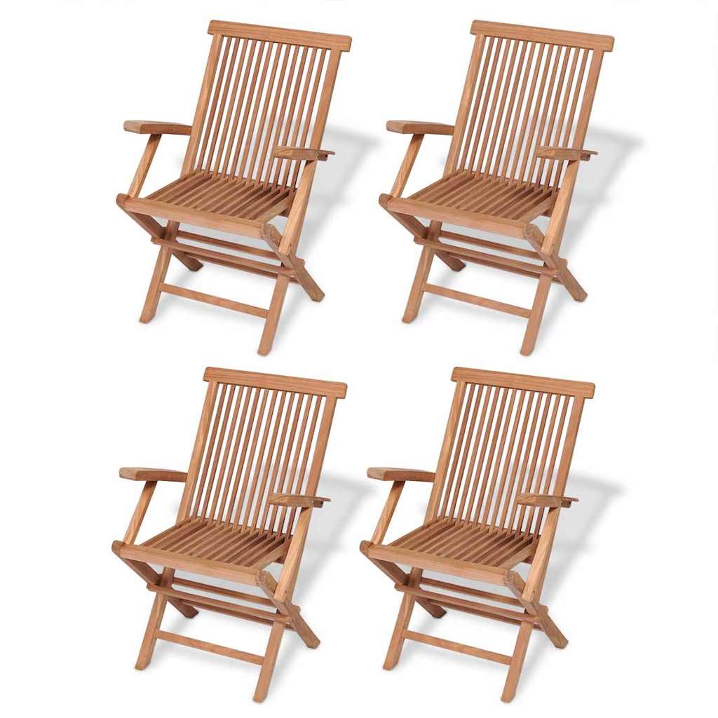 vidaXL 5 Piece Garden Dining Set Solid Teak Wood 3