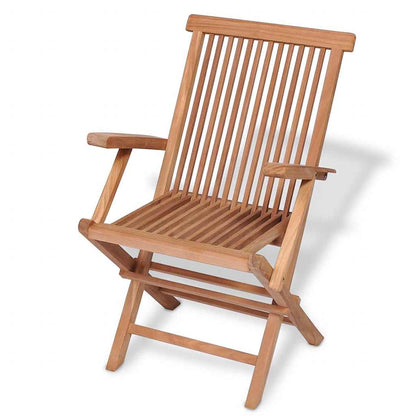 vidaXL 5 Piece Garden Dining Set Solid Teak Wood 4