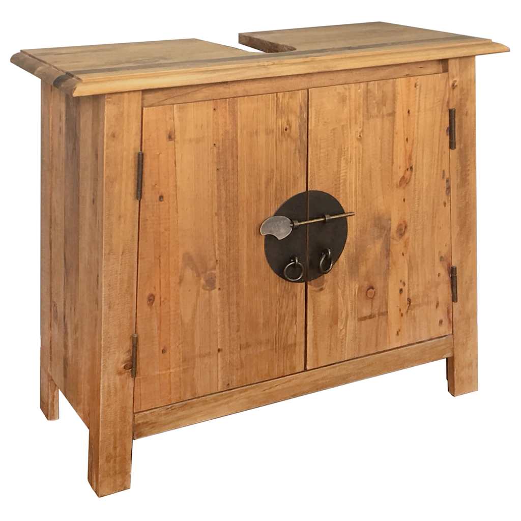 vidaXL Bathroom Set 5 Pieces Solid Pinewood 2