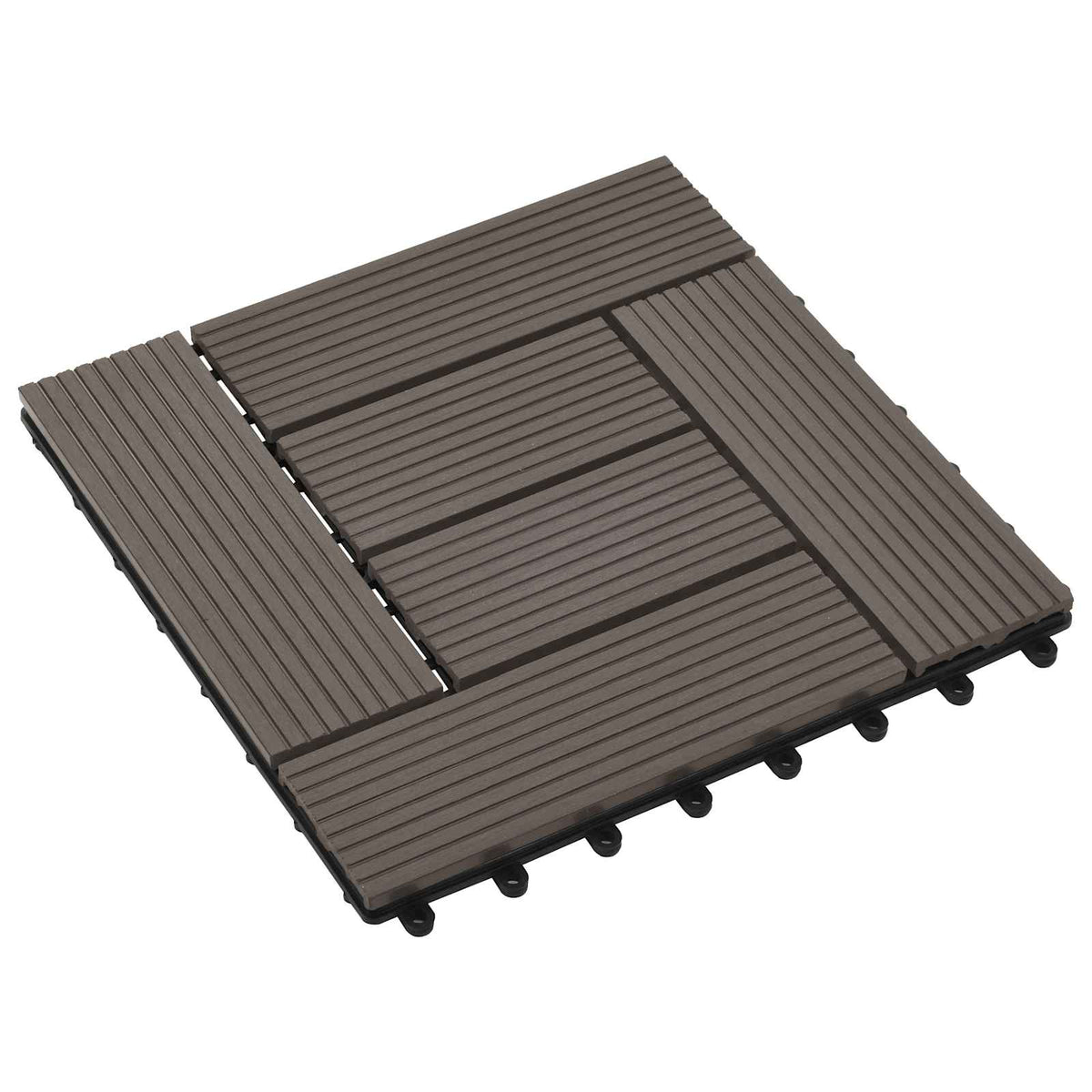 Decking Tile 30 x 30 cm WPC 11 pcs Crosshatch