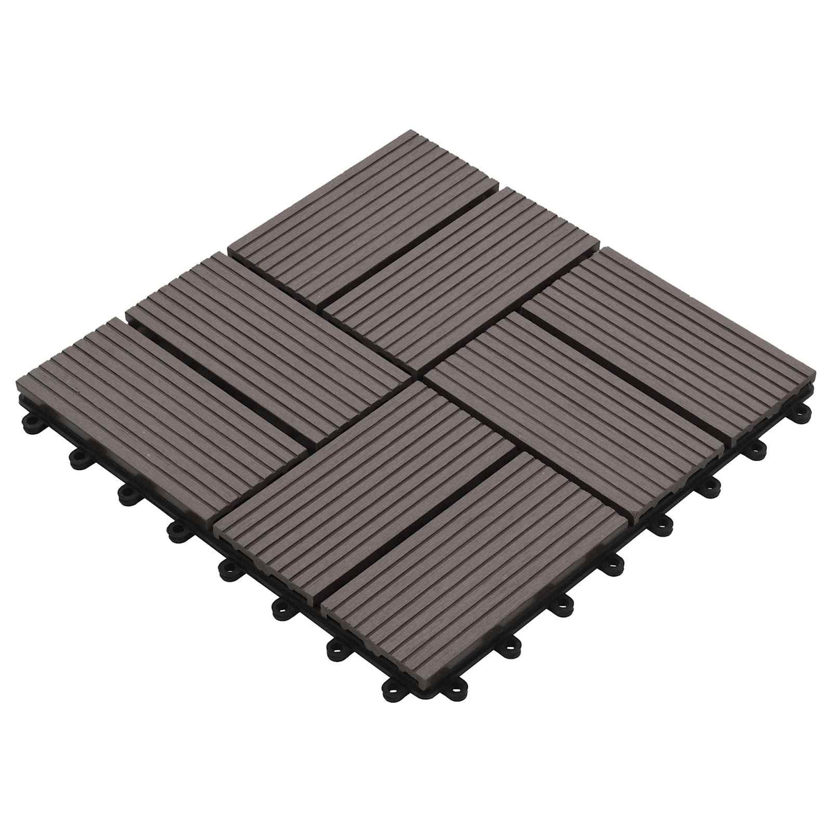 Decking Tile 30 x 30 cm WPC 11 pcs Cross