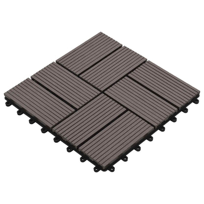 Decking Tile 30 x 30 cm WPC 11 pcs Cross