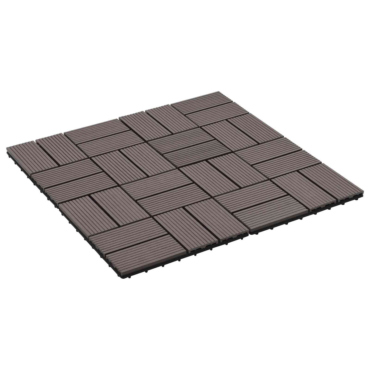 Decking Tile 30 x 30 cm WPC 11 pcs Cross