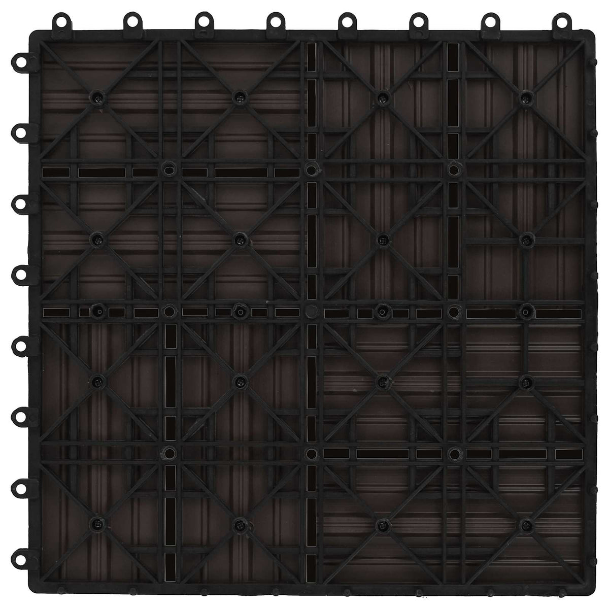Decking Tile 30 x 30 cm WPC 11 pcs Cross