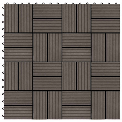 Decking Tile 30 x 30 cm WPC 11 pcs Cross