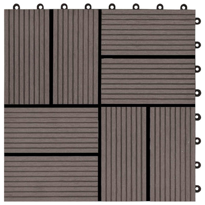 Decking Tile 30 x 30 cm WPC 11 pcs Cross
