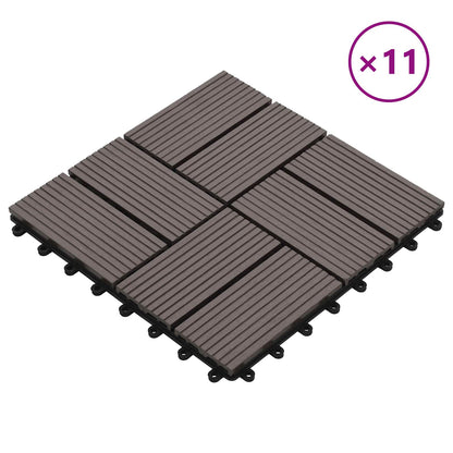 Decking Tile 30 x 30 cm WPC 11 pcs Cross