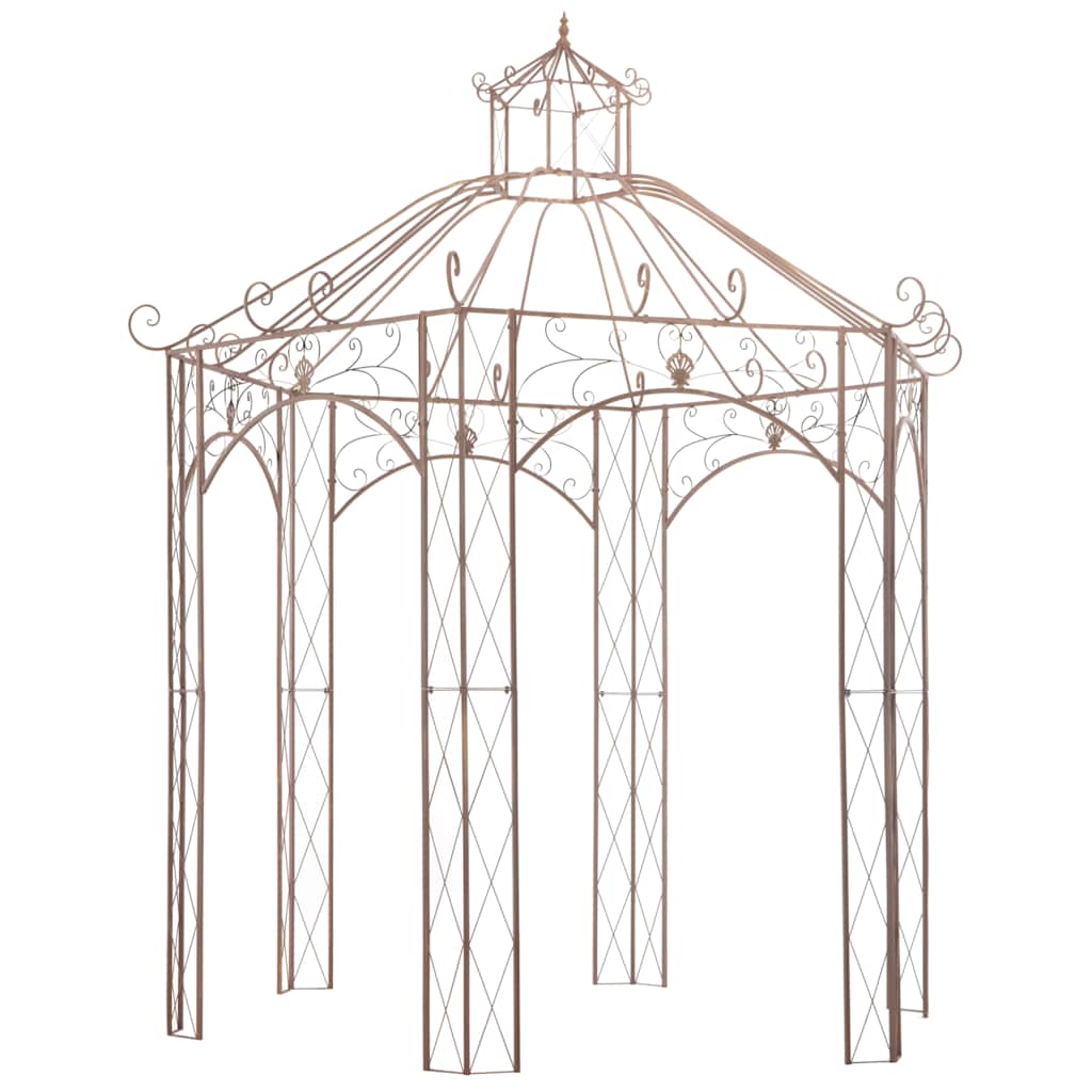 vidaXL Garden Pavilion Antique Brown 3 m Iron 1
