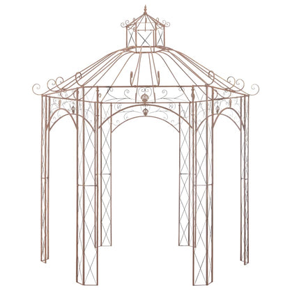 vidaXL Garden Pavilion Antique Brown 3 m Iron 2