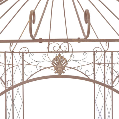 vidaXL Garden Pavilion Antique Brown 3 m Iron 3
