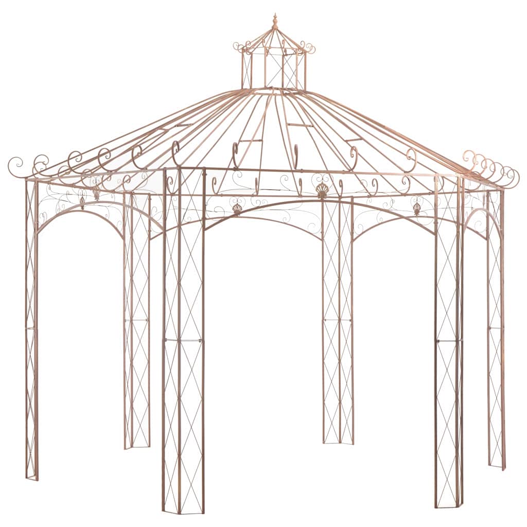 vidaXL Garden Pavilion Antique Brown 4 m Iron 1