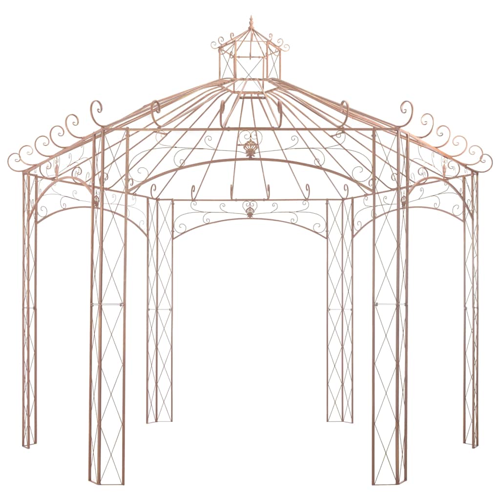 vidaXL Garden Pavilion Antique Brown 4 m Iron 2