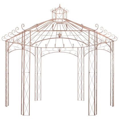 vidaXL Garden Pavilion Antique Brown 4 m Iron 2