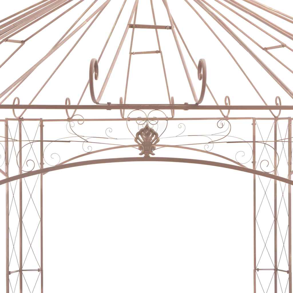 vidaXL Garden Pavilion Antique Brown 4 m Iron 3