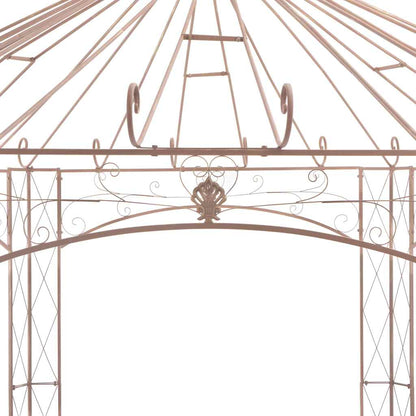 vidaXL Garden Pavilion Antique Brown 4 m Iron 3