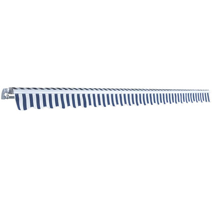 Manual Awning 5 x 3 m 100% Polyester Blue and white 500 cm