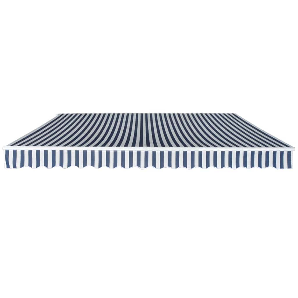 vidaXL Folding Awning Manual Operated 400 cm Blue/White 2