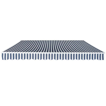 vidaXL Folding Awning Manual Operated 400 cm Blue/White 2