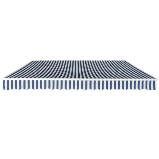 vidaXL Folding Awning Manual Operated 400 cm Blue/White 2