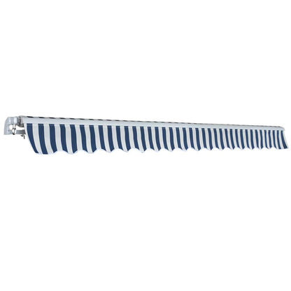 vidaXL Folding Awning Manual Operated 400 cm Blue/White 3