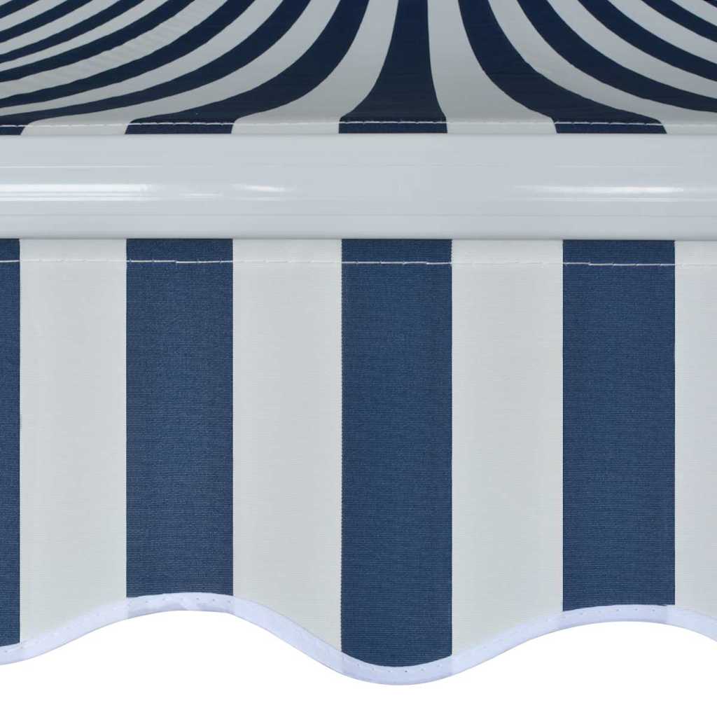 vidaXL Folding Awning Manual Operated 400 cm Blue/White 4