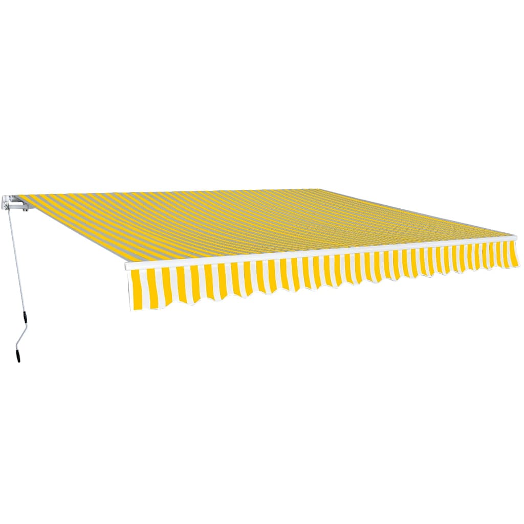 vidaXL Folding Awning Manual Operated 400 cm Yellow/White 1