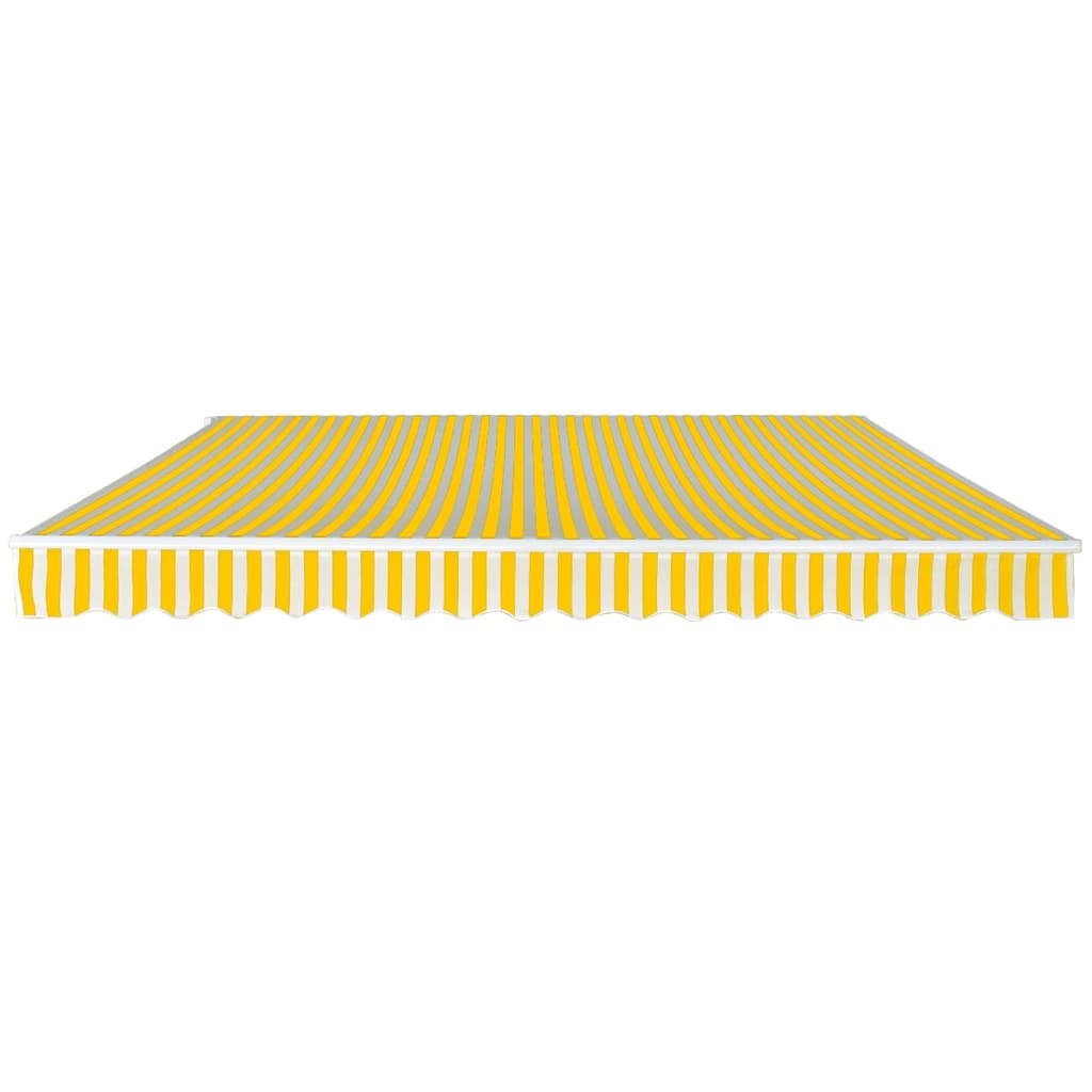 vidaXL Folding Awning Manual Operated 400 cm Yellow/White 2