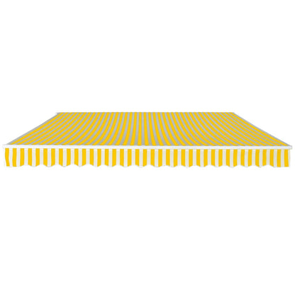 vidaXL Folding Awning Manual Operated 400 cm Yellow/White 2