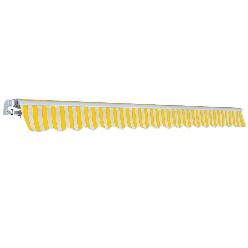 vidaXL Folding Awning Manual Operated 400 cm Yellow/White 3