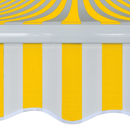 vidaXL Folding Awning Manual Operated 400 cm Yellow/White 4