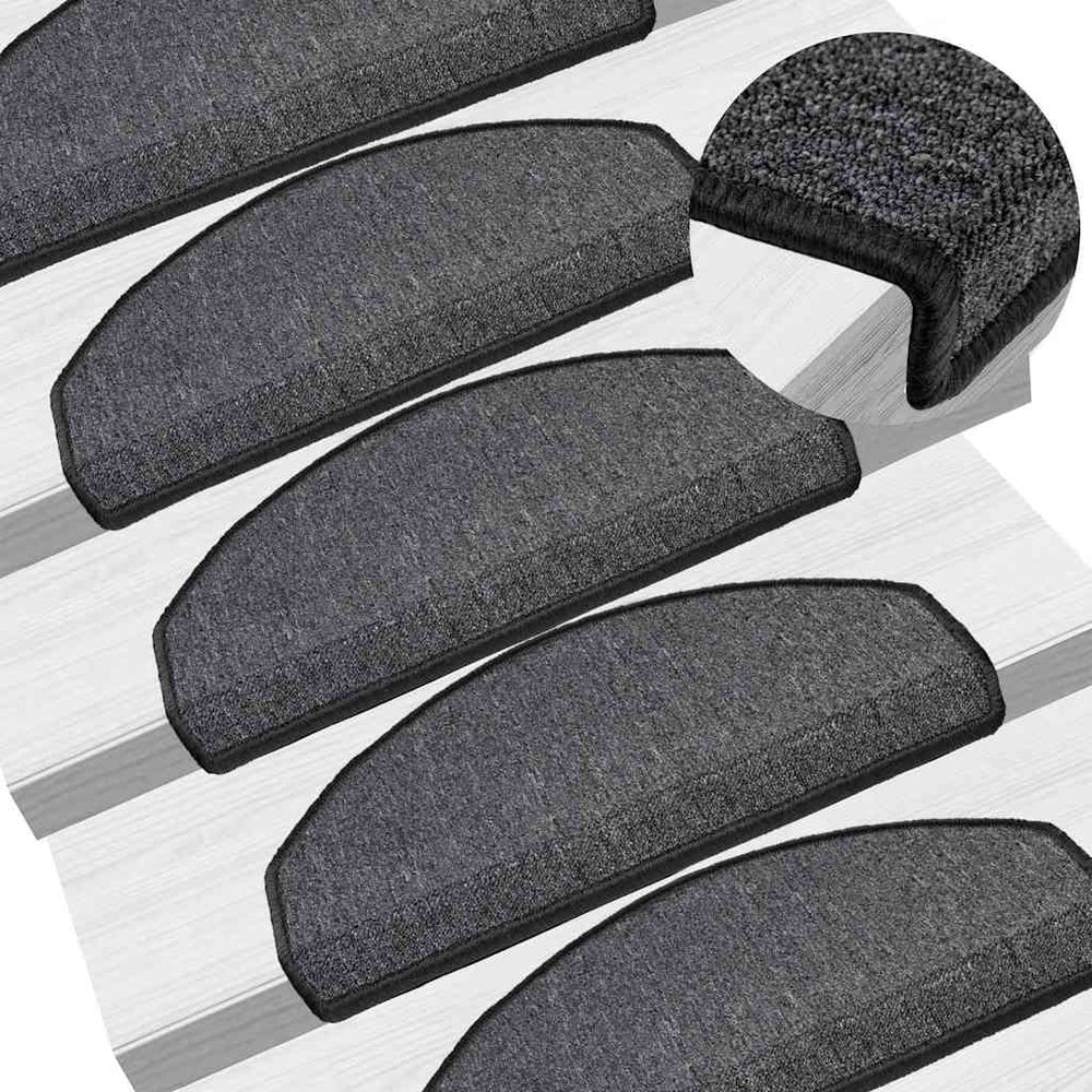 vidaXL Stair Mats 65x24x4 cm Half Round Large 15 pcs
