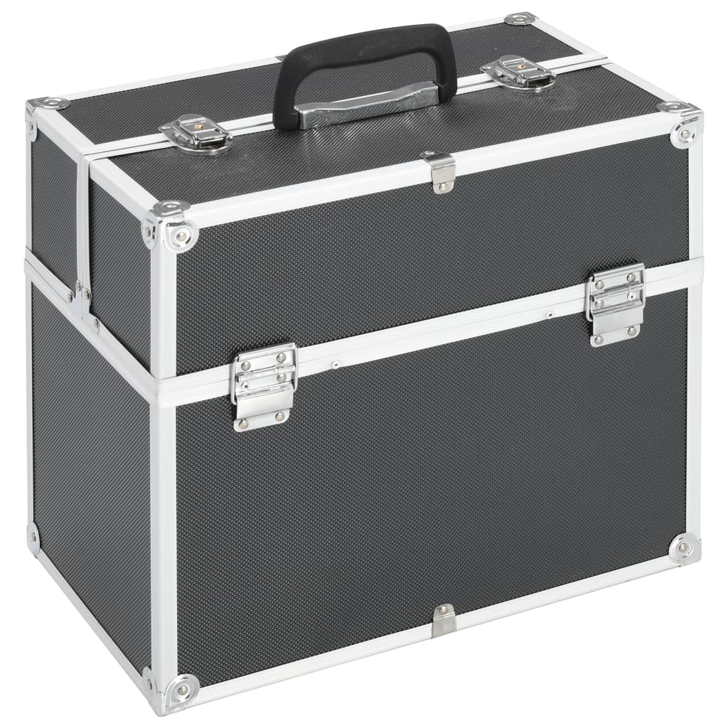 Make-up Case 38x23x34 cm Aluminium Black